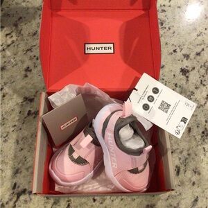 Brand New Hunter Kids Pink and Gray Slip-On Sneakers
